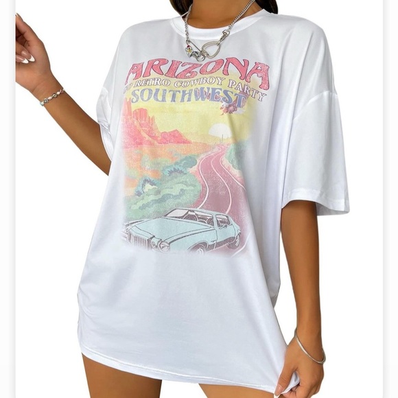 Tops - White Arizona Sunset Graphic Tee